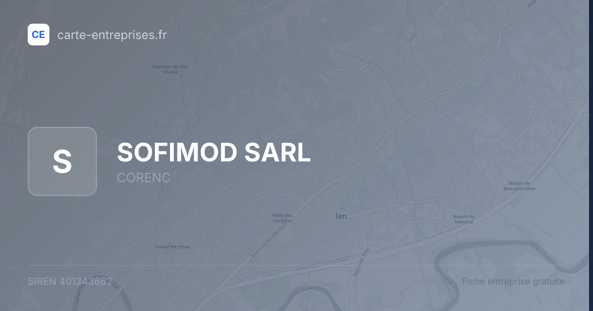 SOFIMOD SARL — 401243662 — fiche entreprise
