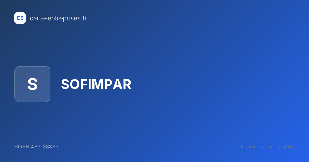SOFIMPAR — 483138889 — fiche entreprise