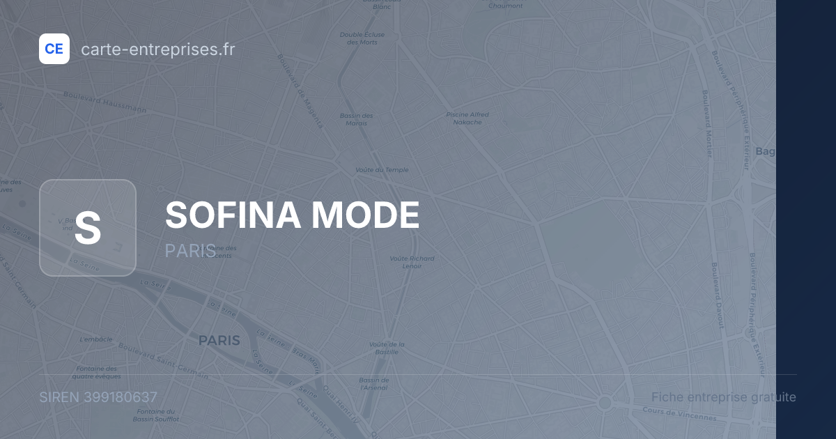 SOFINA MODE — 399180637 — fiche entreprise
