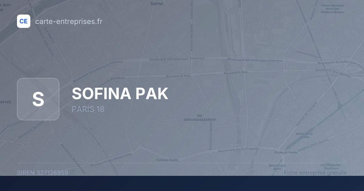 SOFINA PAK — 327126959 — fiche entreprise