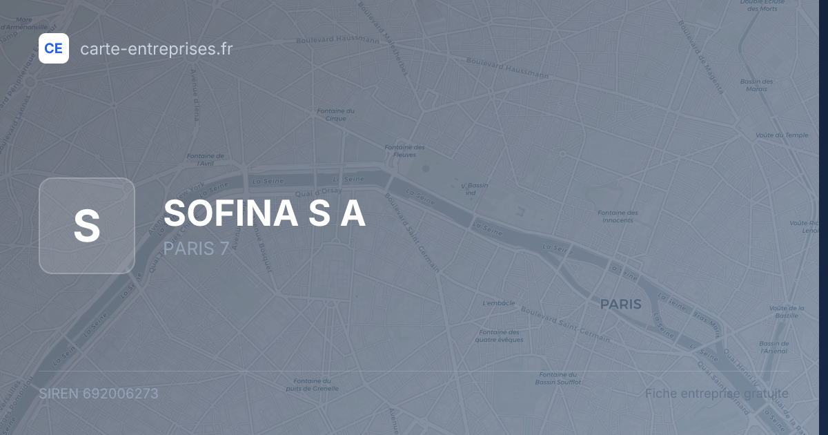 SOFINA S A — 692006273 — fiche entreprise