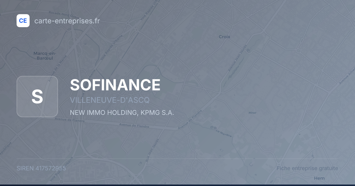 SOFINANCE — 417572955 — fiche entreprise