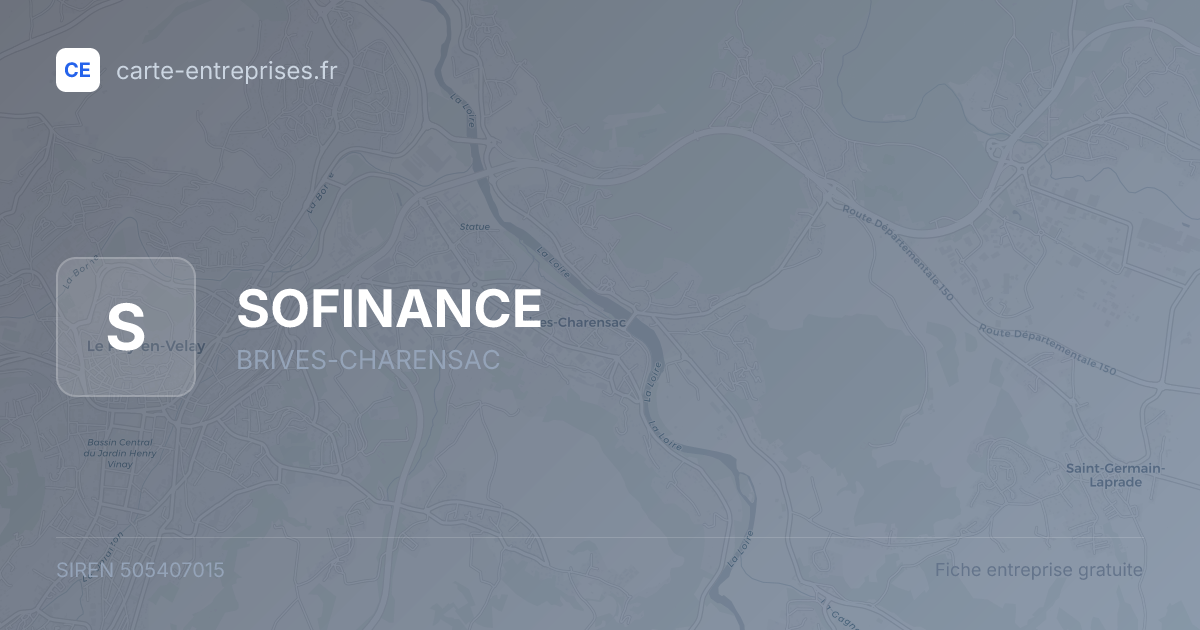 SOFINANCE — 505407015 — fiche entreprise