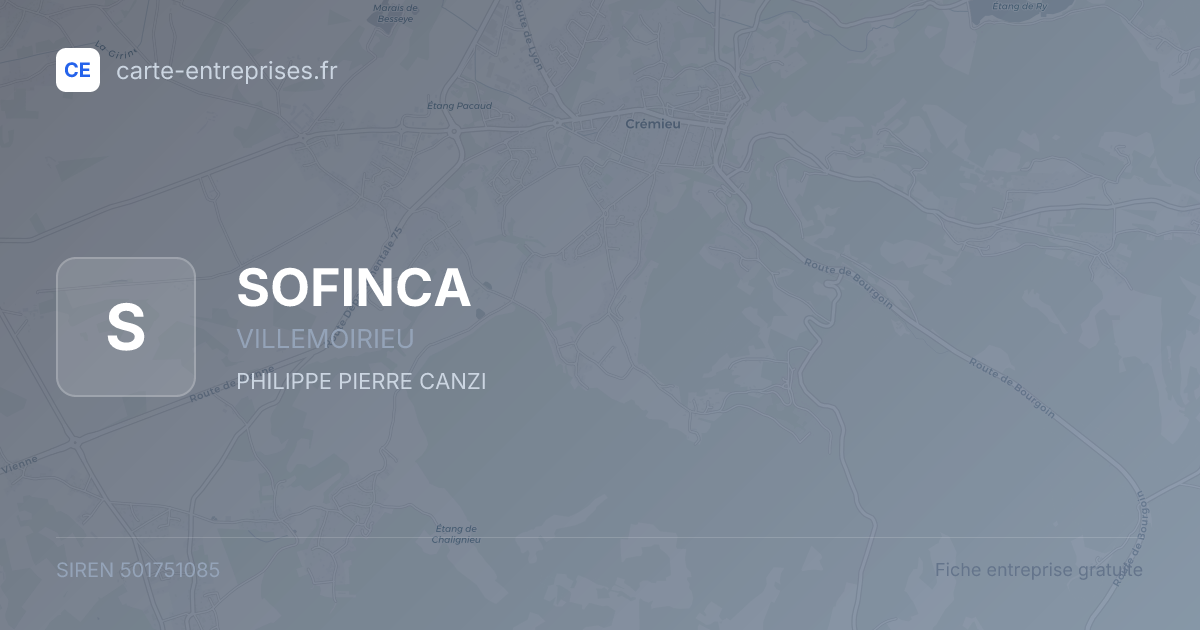 SOFINCA — 501751085 — fiche entreprise
