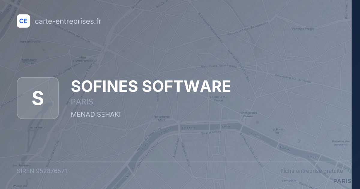 SOFINES SOFTWARE — 952876571 — fiche entreprise