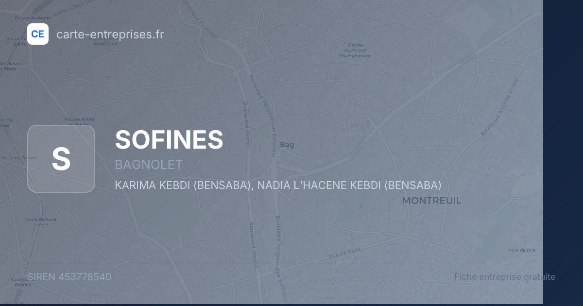 SOFINES — 453778540 — fiche entreprise