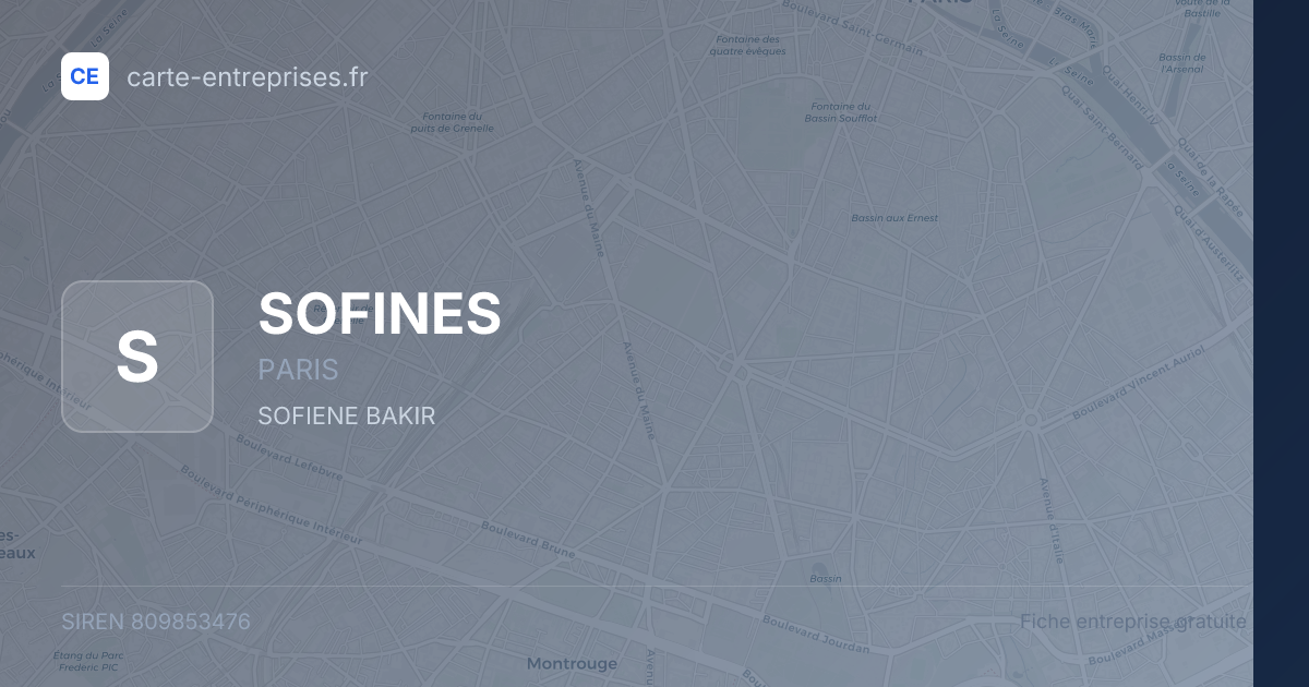 SOFINES — 809853476 — fiche entreprise