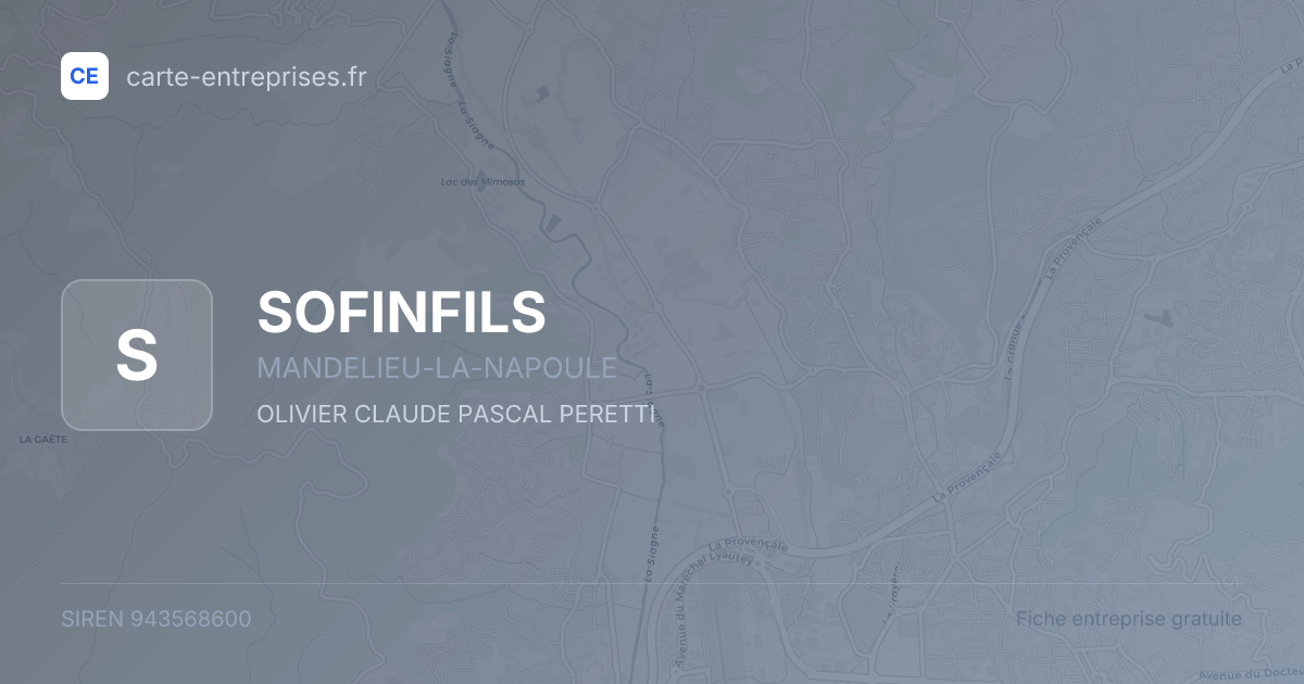 SOFINFILS — 943568600 — fiche entreprise