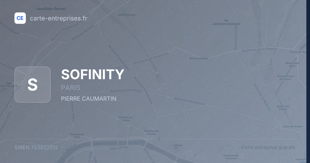 SOFINITY — 753922012 — fiche entreprise