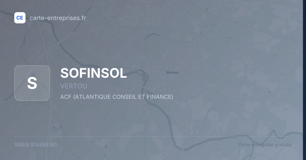 SOFINSOL — 914985361 — fiche entreprise