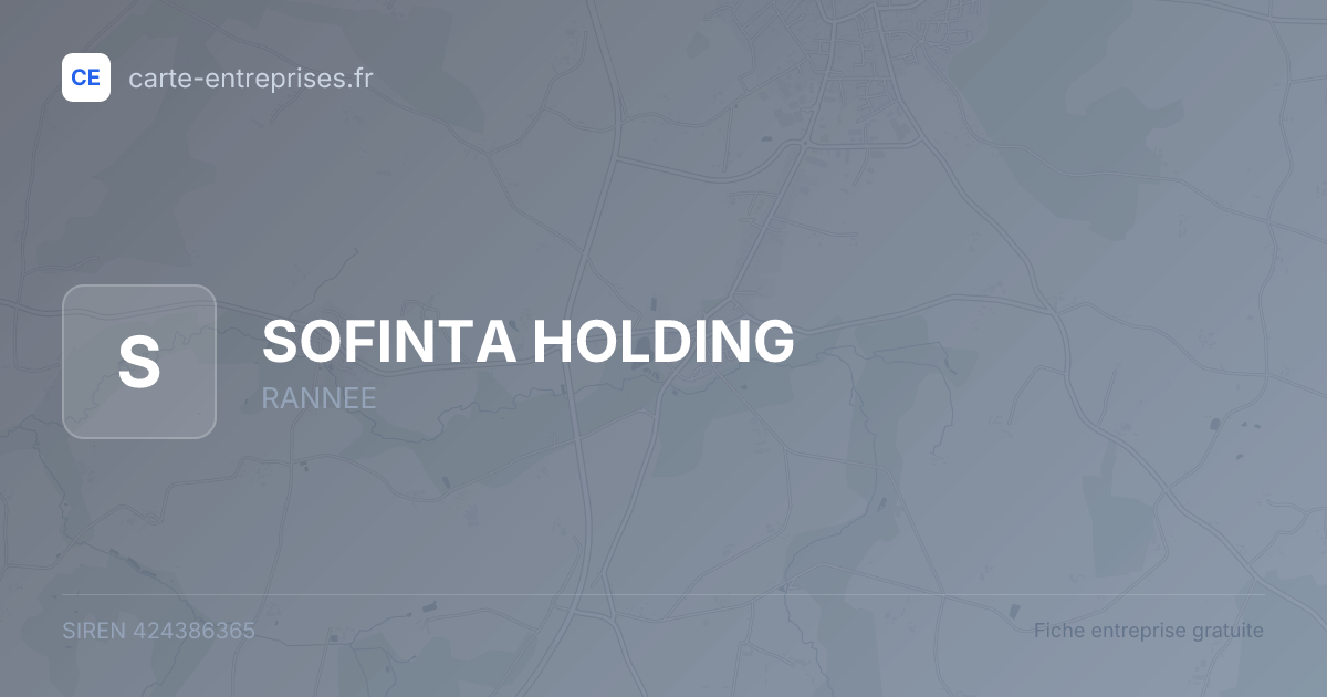 SOFINTA HOLDING — 424386365 — fiche entreprise
