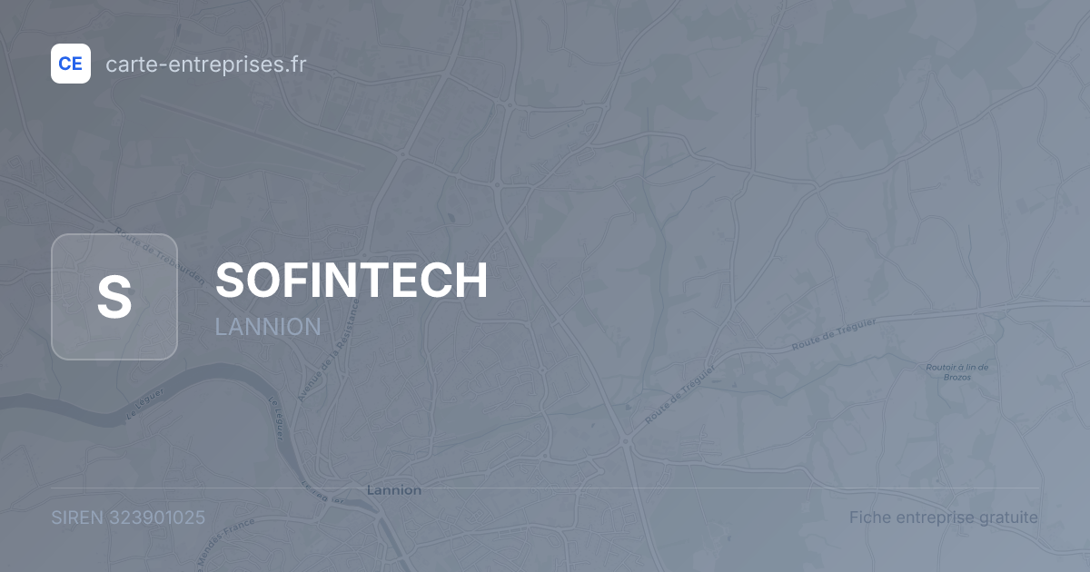 SOFINTECH — 323901025 — fiche entreprise