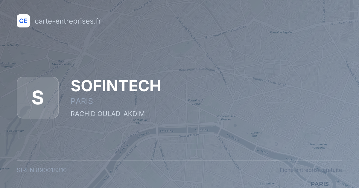 SOFINTECH — 890018310 — fiche entreprise