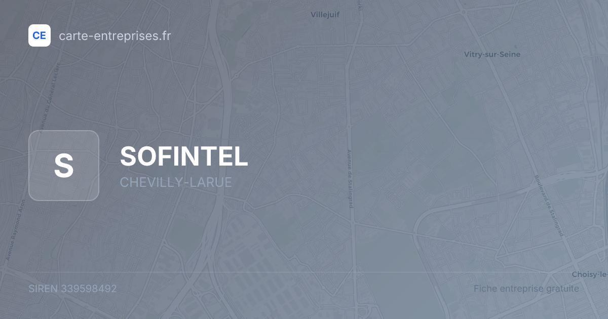 SOFINTEL — 339598492 — fiche entreprise