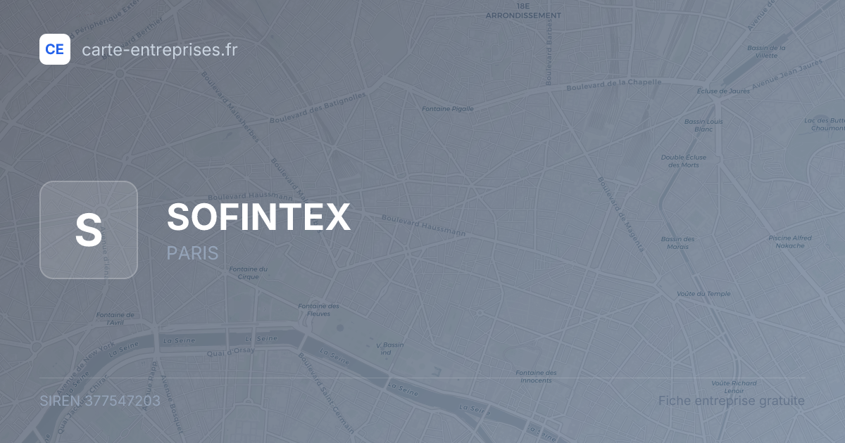 SOFINTEX — 377547203 — fiche entreprise