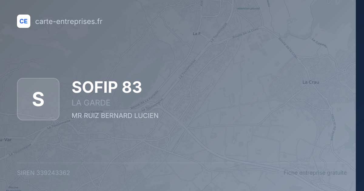 SOFIP 83 — 339243362 — fiche entreprise