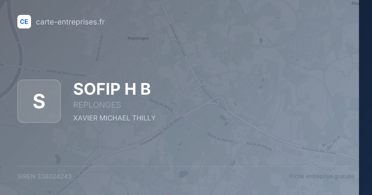 SOFIP H B — 338024243 — fiche entreprise