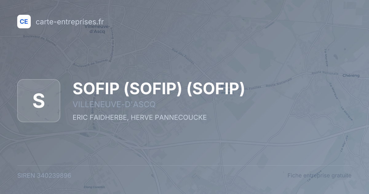 SOFIP (SOFIP) (SOFIP) — 340239896 — fiche entreprise