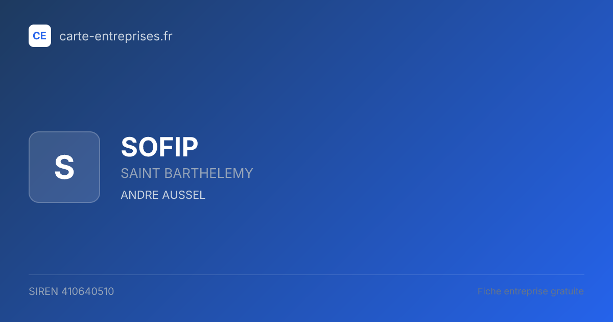 SOFIP — 410640510 — fiche entreprise