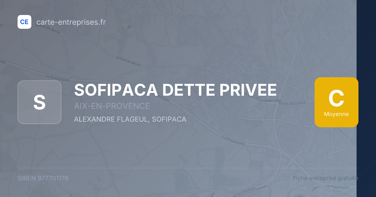 SOFIPACA DETTE PRIVEE — 977701176 — fiche entreprise