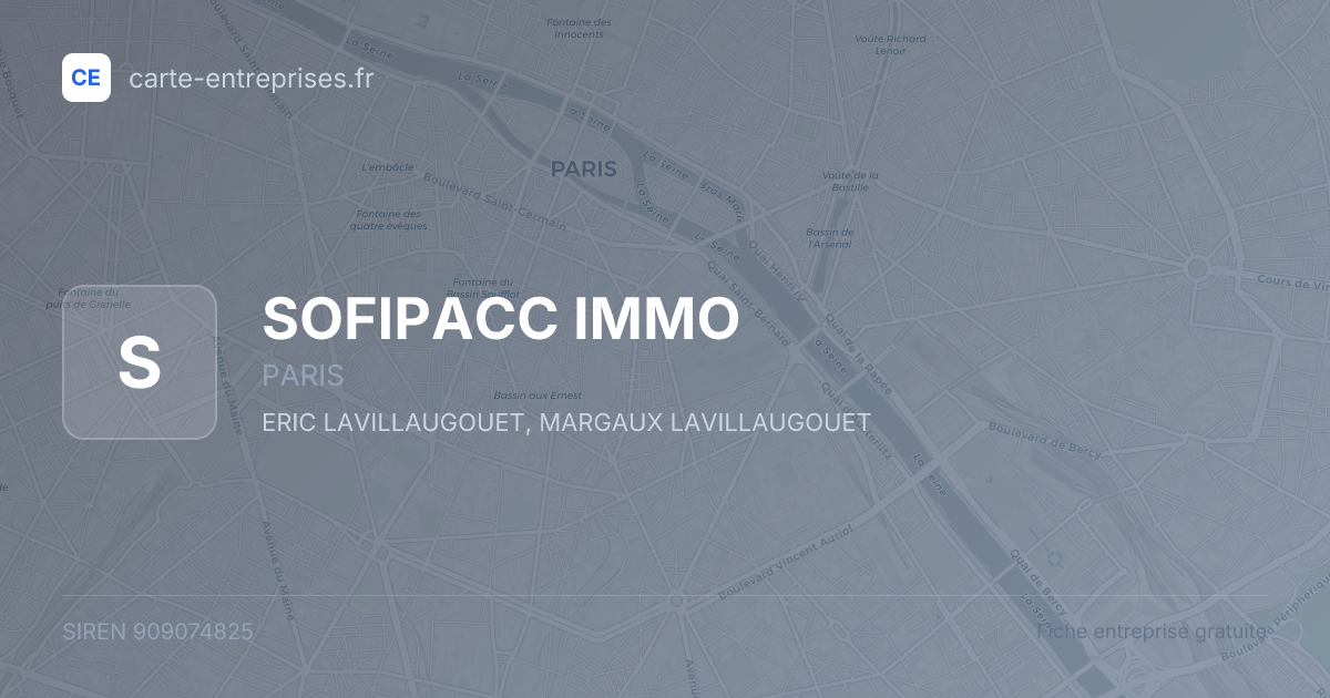 SOFIPACC IMMO — 909074825 — fiche entreprise