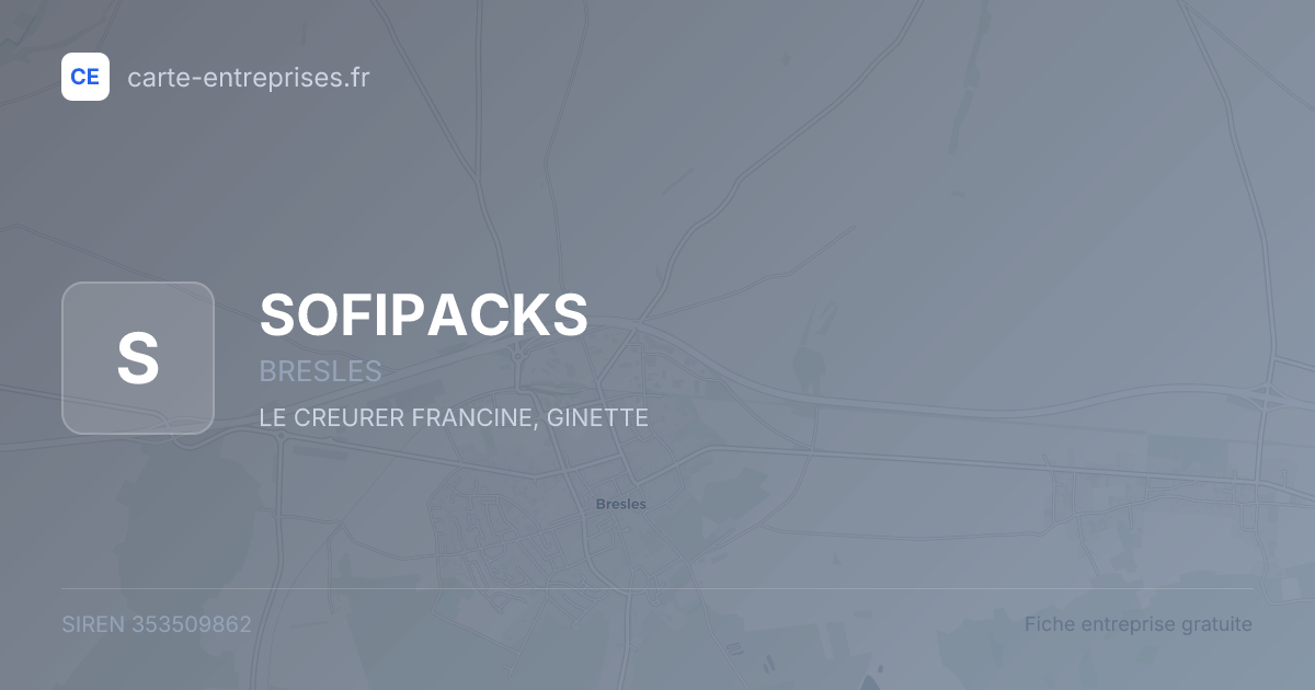 SOFIPACKS — 353509862 — fiche entreprise