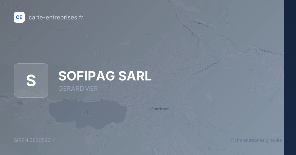 SOFIPAG SARL — 382052314 — fiche entreprise
