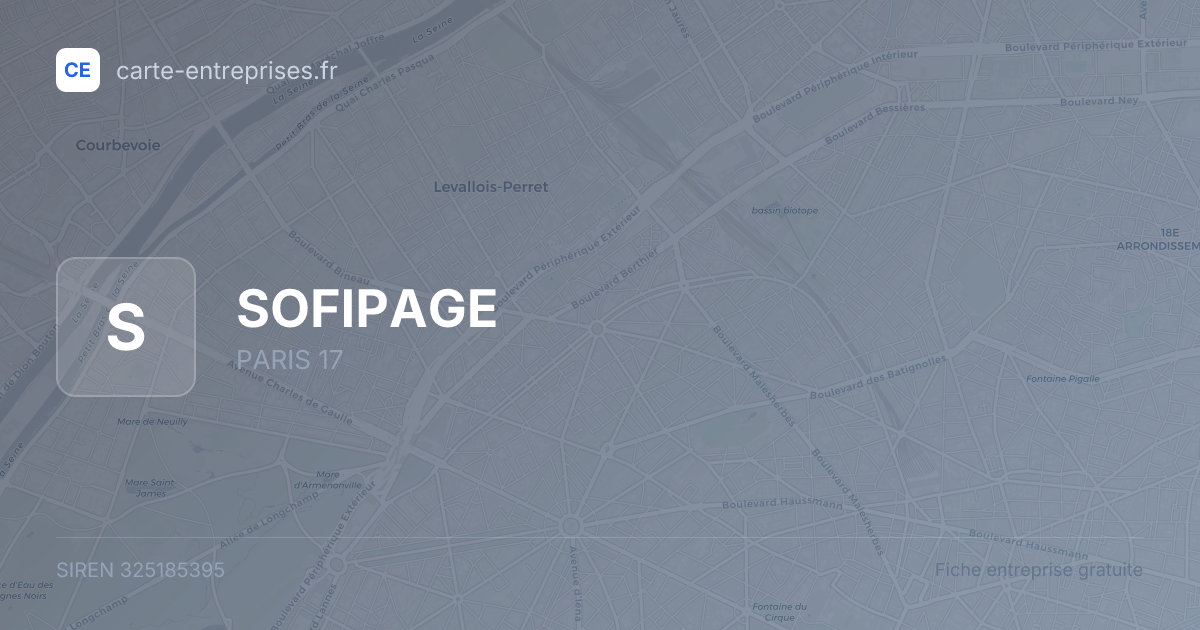 SOFIPAGE — 325185395 — fiche entreprise