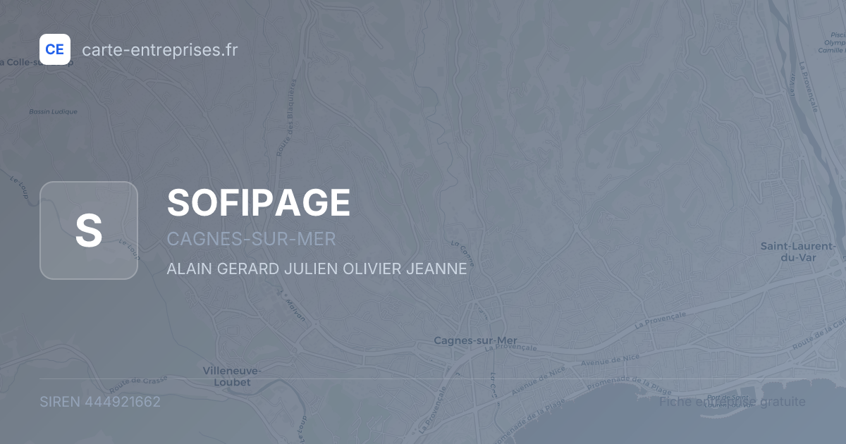 SOFIPAGE — 444921662 — fiche entreprise