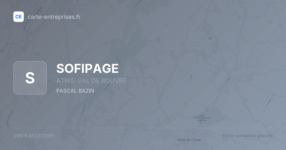 SOFIPAGE — 452322985 — fiche entreprise
