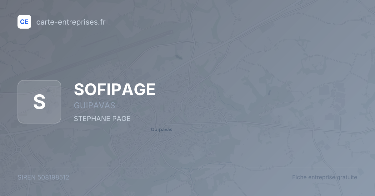 SOFIPAGE — 508198512 — fiche entreprise