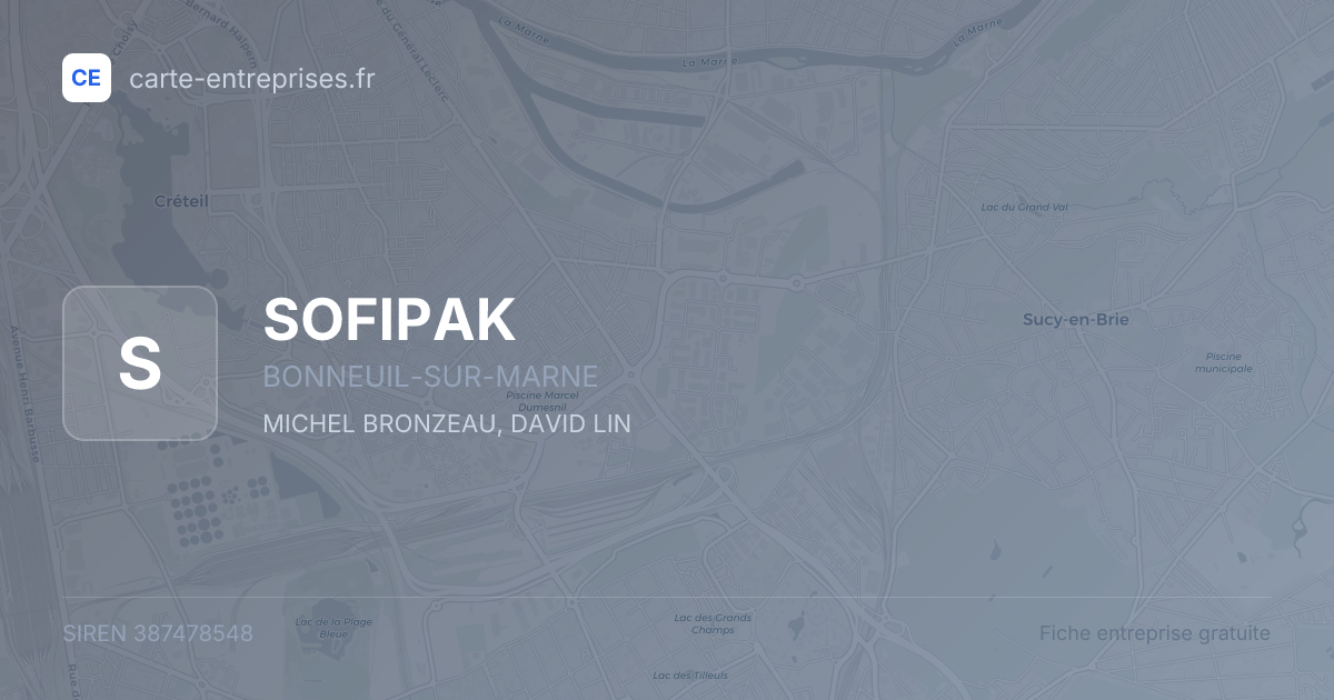SOFIPAK — 387478548 — fiche entreprise