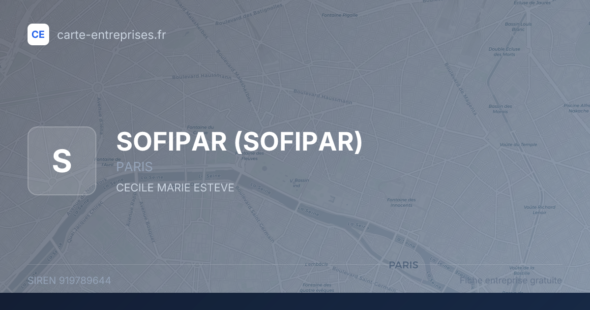 SOFIPAR — 919789644 — fiche entreprise