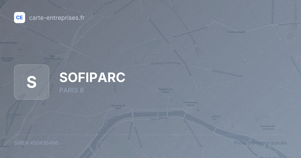 SOFIPARC — 450435466 — fiche entreprise