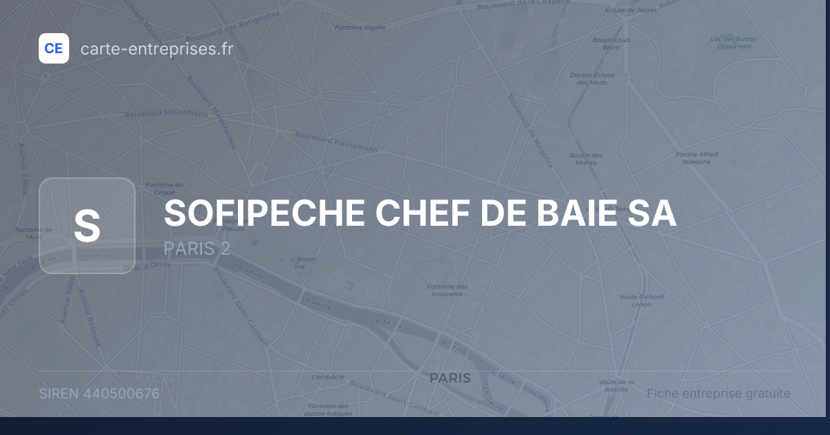 SOFIPECHE CHEF DE BAIE SA — 440500676 — fiche entreprise