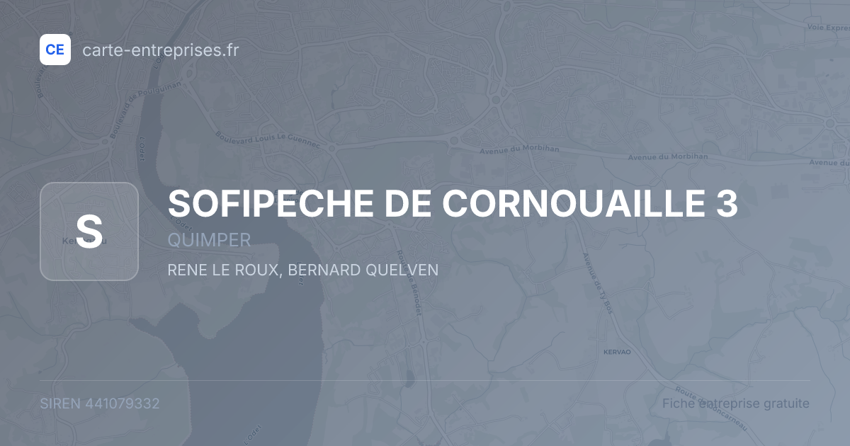 SOFIPECHE DE CORNOUAILLE 3 — 441079332 — fiche entreprise