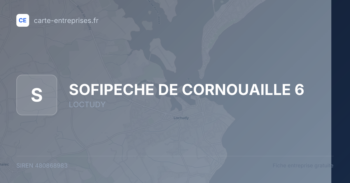 SOFIPECHE DE CORNOUAILLE 6 — 480868983 — fiche entreprise