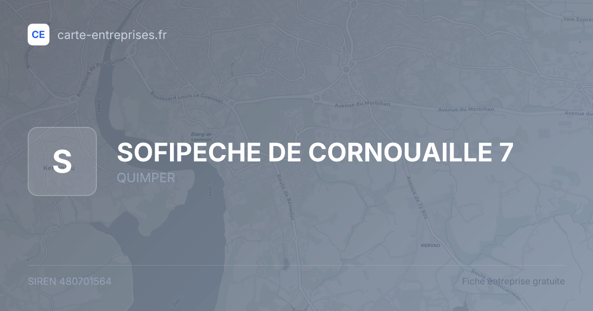 SOFIPECHE DE CORNOUAILLE 7 — 480701564 — fiche entreprise