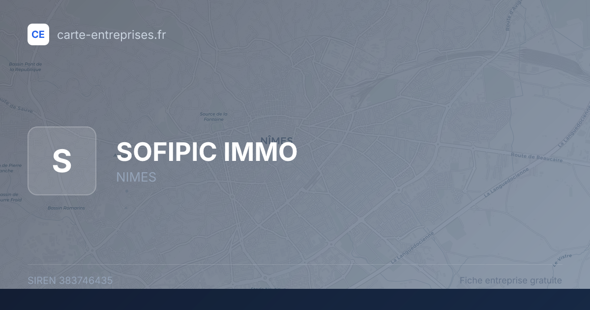 SOFIPIC IMMO — 383746435 — fiche entreprise