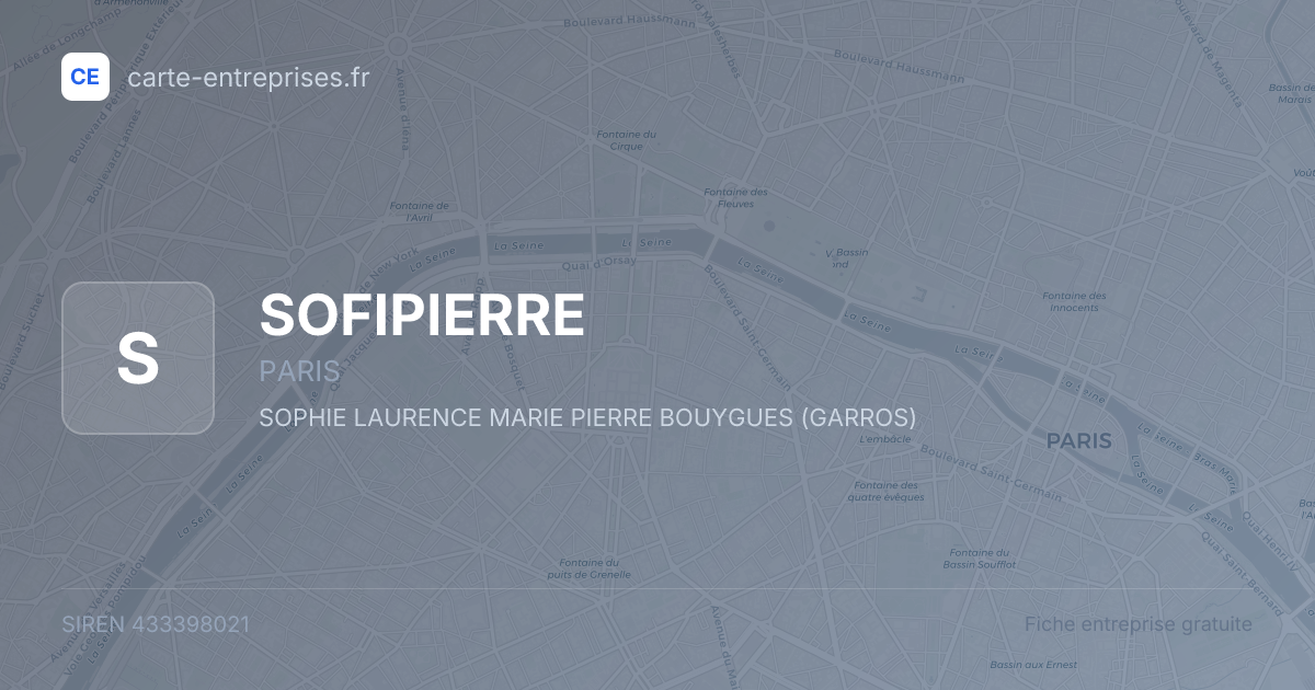 SOFIPIERRE — 433398021 — fiche entreprise