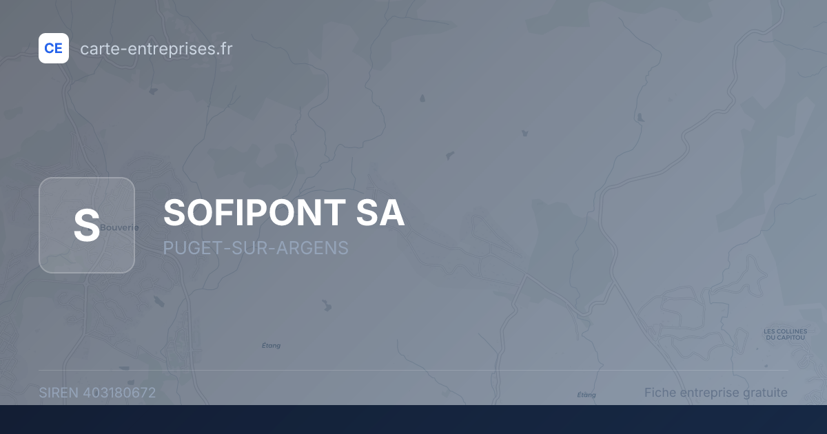 SOFIPONT SA — 403180672 — fiche entreprise