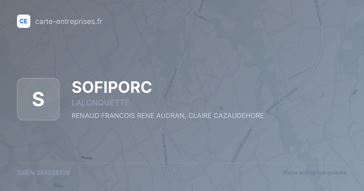 SOFIPORC — 384098778 — fiche entreprise