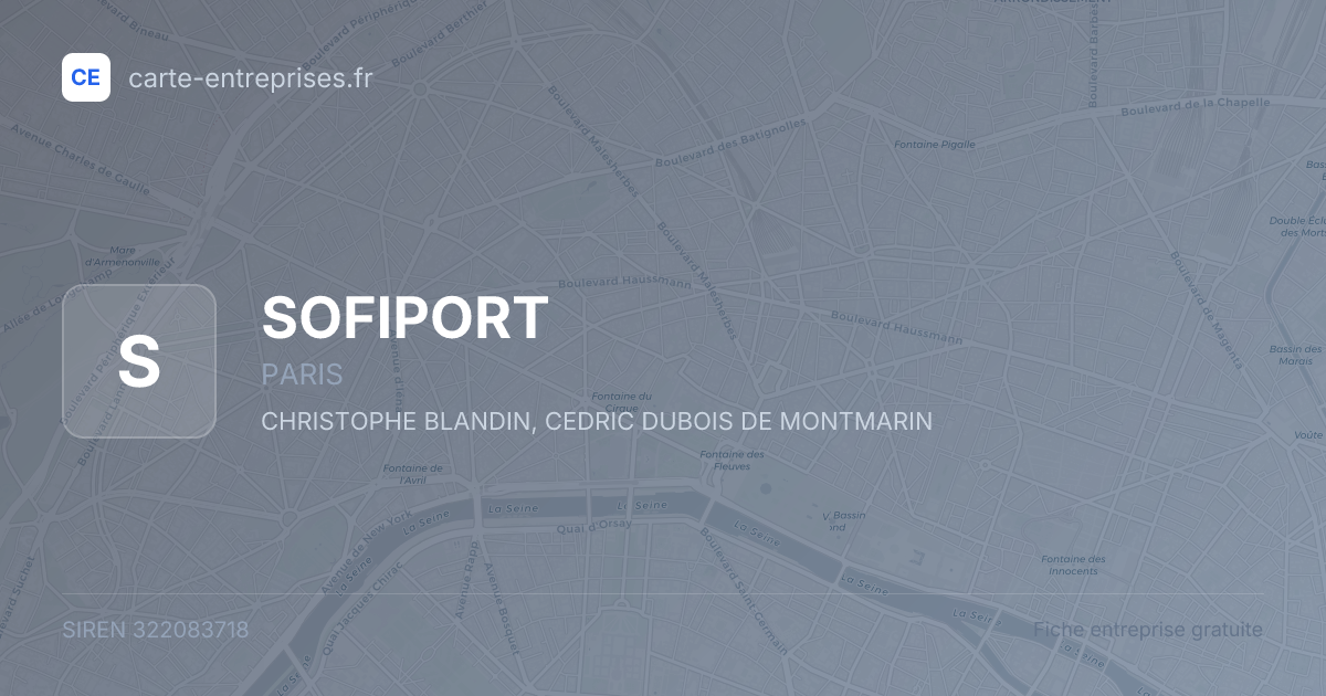 SOFIPORT — 322083718 — fiche entreprise