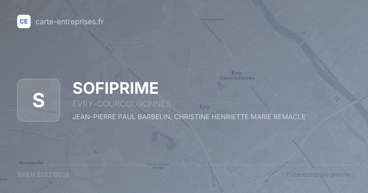 SOFIPRIME — 822219036 — fiche entreprise