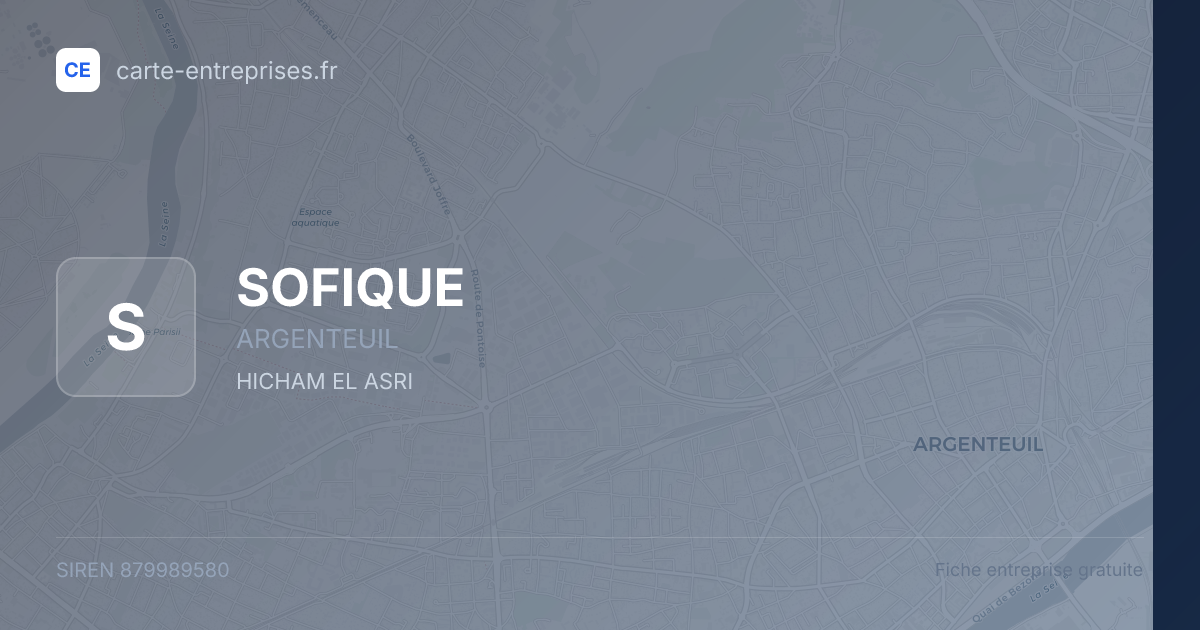 SOFIQUE — 879989580 — fiche entreprise