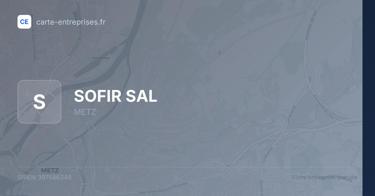 SOFIR SAL — 397586348 — fiche entreprise