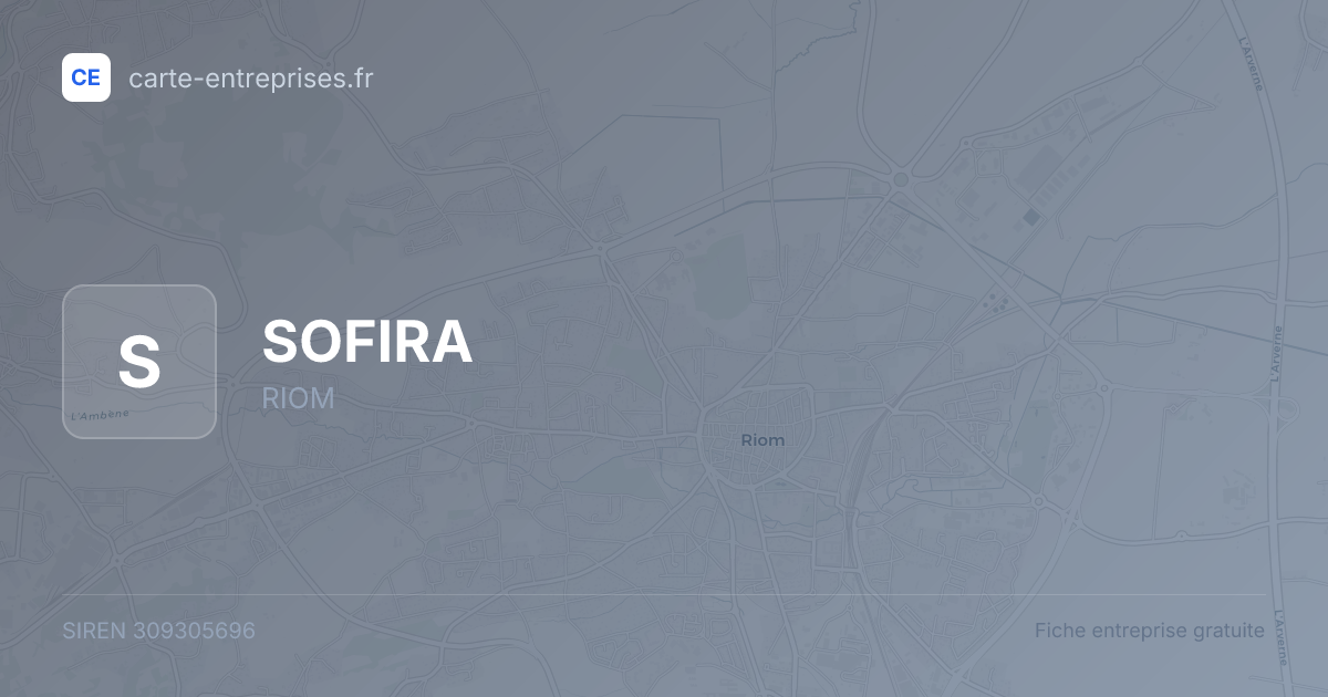 SOFIRA — 309305696 — fiche entreprise