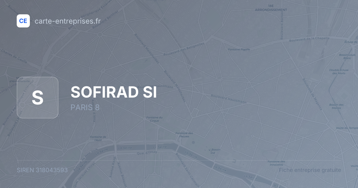 SOFIRAD SI — 318043593 — fiche entreprise