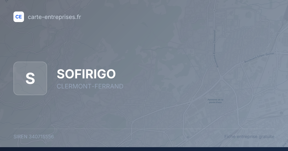 SOFIRIGO — 340715556 — fiche entreprise