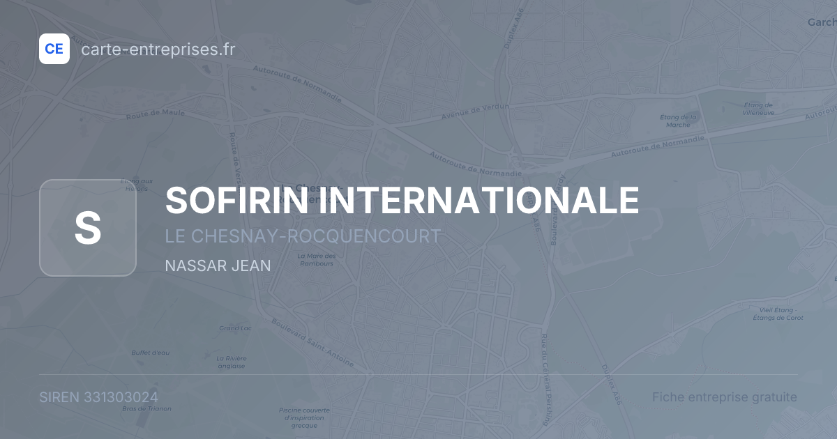 SOFIRIN INTERNATIONALE — 331303024 — fiche entreprise